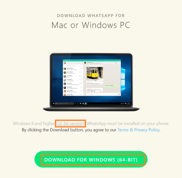 Download WhatsApp for Windows