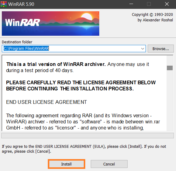 Install WinRAR