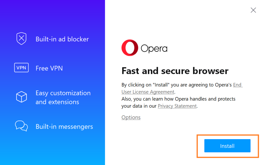 Opera Install