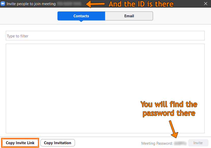 Zoom invite password-link