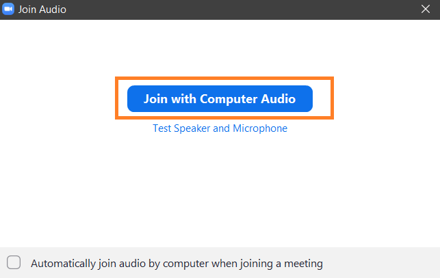 Join Zoom Computer Audio